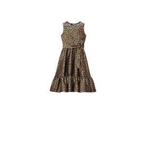 Kate Spade Leopard Print Brocade Fit & Flare Dress With Bow Tie Back
